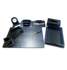 Set de birou Premium, 9 articole, piele eco, negru, S24-6 (3)
