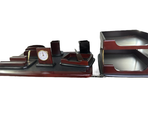 Set de birou Premium, 8 articole, lemn maro, 108, S24-7 (3) Set de birou Premium, 8 articole, lemn maro, 108, S24-7 (3)