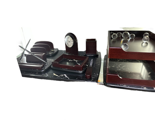 Настольный набор Премиум, 8 предметов, дерево, мрамор, BS398, S24-8 (3)