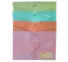 Mapa plic cu buton, A4, plastic, 4 culori, DL5170 (12/420)