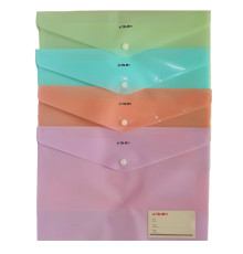 Mapa plic cu buton, A4, plastic, 4 culori, DL5170 (12/420)