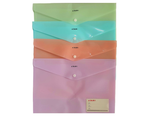 Mapa plic cu buton, A4, plastic, 4 culori, DL5170 (12/420)