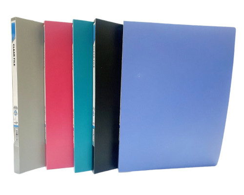 Папка с пружинным скоросшивателем А4, 5 цв. ассорти, H-203B (24/192)