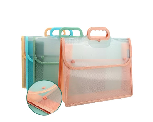 Servieta plastic A4, transparenta, 4 culori asorti EN387 (30/120)