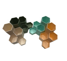 Organizator de birou, 4 compartimente, hexagon, plastic. S11-10 (160)