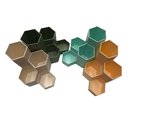 Organizator masa, 4 compartimente, hexagon, plastic. S11-10 (160)