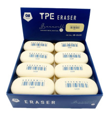 Ластик овальный белый, 5,5*2,8*1см, HR-05439 (24/576)