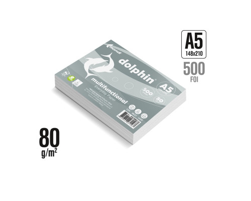Бумага А5 DOLPHIN 80 г/м2, 500 листов, C+ (10) Бумага А5 DOLPHIN 80 г/м2, 500 листов, C+ (10)