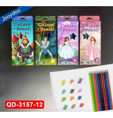 Карандаши 12 цв., гибкие, треугольные, QD-3157-12 (12/240)