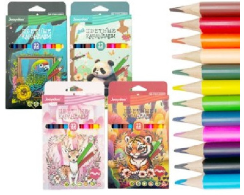 Карандаши 12 цв., JUMBO, треугольные, JooyDoo QD-31064 (12/120)