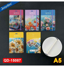 Carnet А5 96 foi, matem., coperta tare cu elastic, JooyDoo QD-15087 (96)