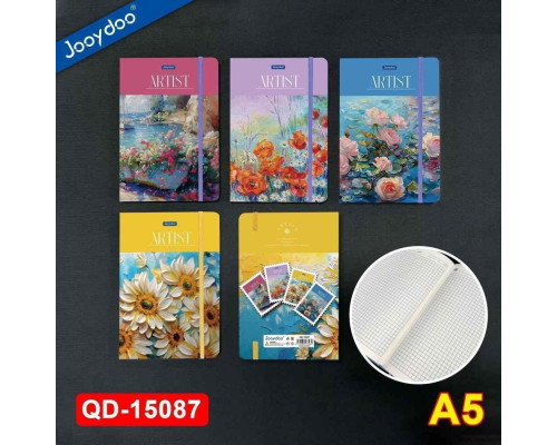 Carnet А5 96 foi, matem., coperta tare cu elastic, JooyDoo QD-15087 (96)