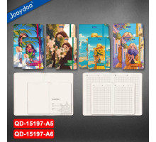 Блокнот А5 96 л. клетка, твердая обложка с резинкой, JooyDoo QD-15197 (48/96)