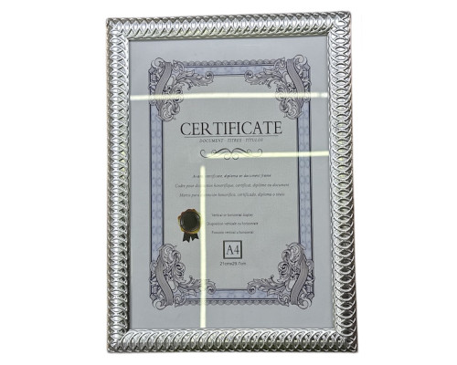 Фоторамка A4 (21x29.7cm), 24мм, серебро, S5-6 (60)