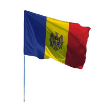 Drapel Republica Moldova 50x100cm, cu supert manual, 110g/m2, poliester