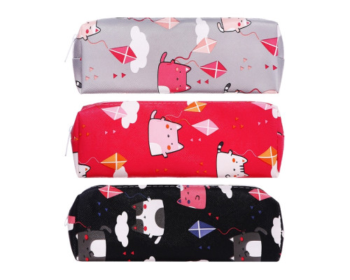 Пенал 1отделение 22x5cм "CATS", ассорти, 3306 (12/600)