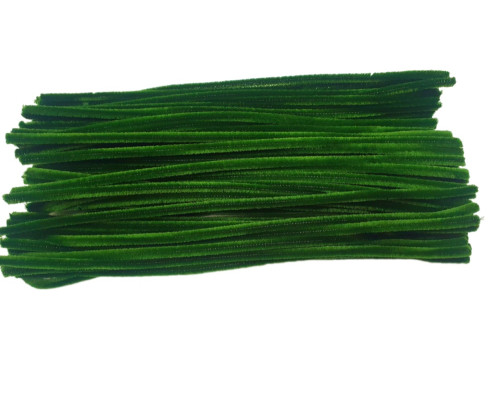 Пушистая проволока, 30см, зеленая 100шт. 006 (200)