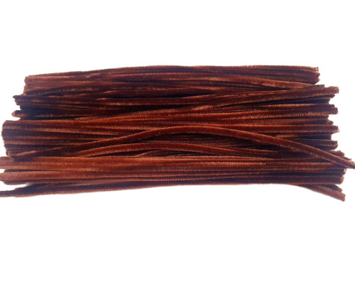 Пушистая проволока, 30см, коричневая 100шт. 012 (200)