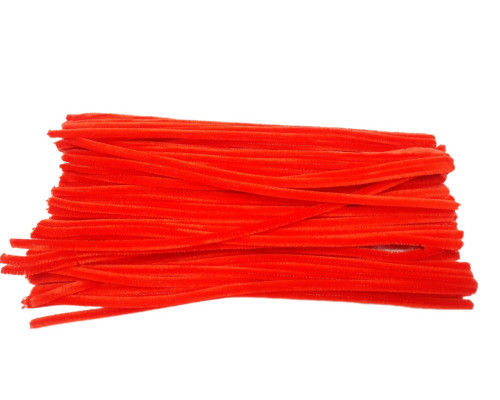 Пушистая проволока, 30см, красная 100шт. 052 (200)