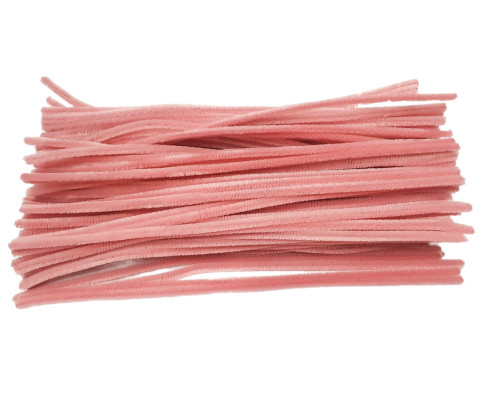 Пушистая проволока, 30см, розовая 100шт. 048 (200)