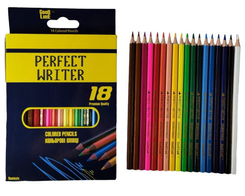 Карандаши 18 цв., "Perfect Writer" GoodLine (10/160)