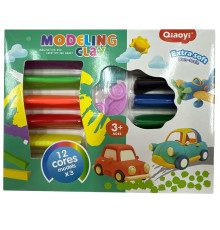Пластилин 12 цв., с формочками (96)