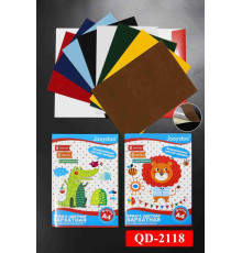 Set hirtie colorata A4 8 cul. catifea, autoadeziva, 8 foi, QD-2118 (160)