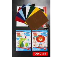 Set hirtie colorata A4 8 cul. catifea, autoadeziva, 8 foi, QD-2118 (160)