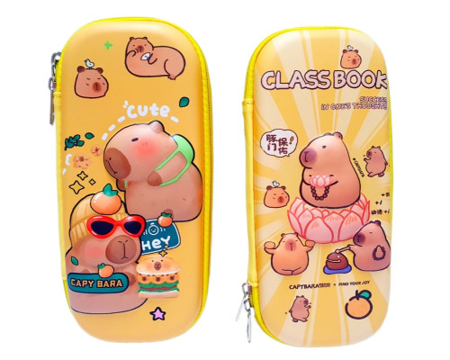 Пенал c твердым каркасом, "CAPYBARA", ассорти (240)