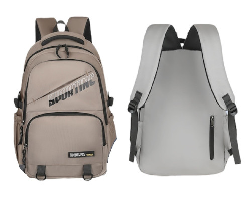 Рюкзак школьный, "SPORTING", 46*30*18cm, бежевый, D6611# (60)