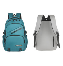 Rucsac școlar, "SPORTING", 46*30*18cm, turcoaz, D6611# (60)