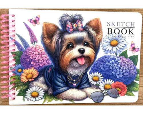 Caiet de schițe B6, pe spira, 24 foi, 100g/m2, copertă rigidă N9855 (80)