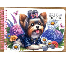 Caiet de schițe B6, pe spira, 24 foi, 100g/m2, copertă rigidă N9855 (80)