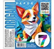 Hârtie colorată pentru origami 120x120mm. 7 culori, 35 de coli. Art.: 2683