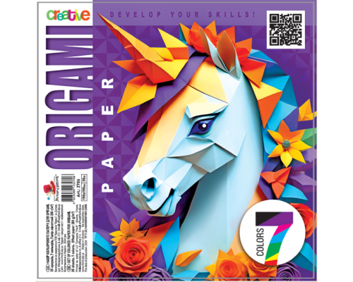 Hârtie colorată pentru origami 190x190mm. 7 culori, 35 de coli. Art.: 2706 (20)