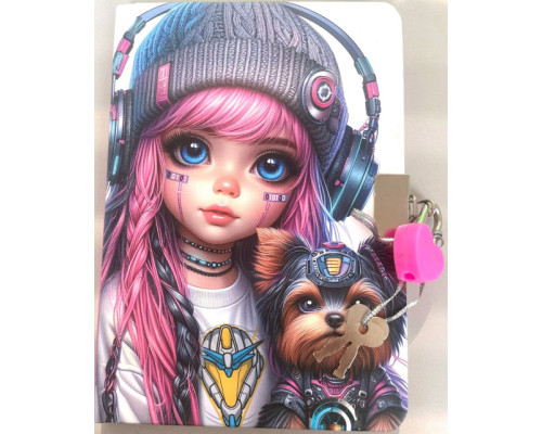 Carnet cu lacatica A6, 64file, fară liniatură, coperta tare, N9857 (120)