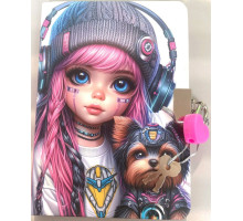 Carnet cu lacatica A6, 64file, fară liniatură, coperta tare, N9857 (120)