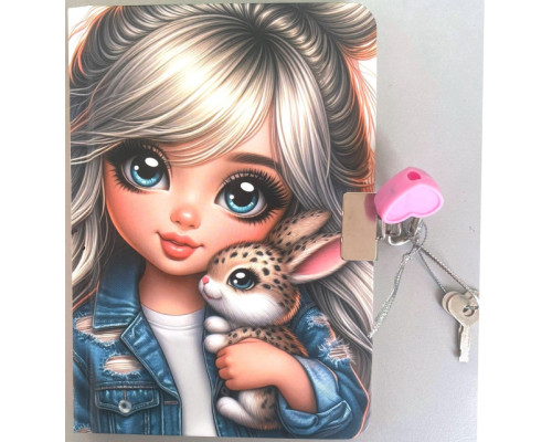 Carnet cu lacatica A6, 64file, fară liniatură, coperta tare, N9859 (120)