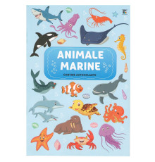 Carte de colorat cu autocolante "Animale marine" A4, 16pag., P*3958