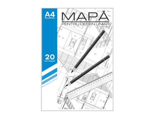 Мapa A4 de desen liniar, 20 foi, 180g/m2 CM15 (10) Мapa A4 de desen liniar, 20 foi, 180g/m2 CM15 (10)