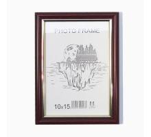 Фоторамка A6 10*15 c ножкой-подставкой коричневая с золотом 15-01-03 CM*3583