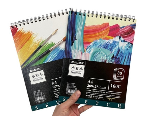 Альбом для акварели А4, 30л. на спирали 160гр. S19-39 (96)