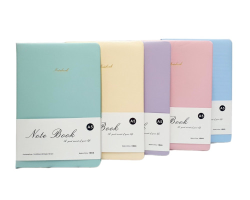 Carnet A5 96 foi, matem., PU, coperta tare, 5 culori pastelate No.25-8803(132)