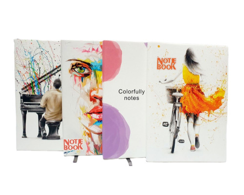 Блокнот A5 100л., клетка, ПУ, мягкая обложка, 4 диз., E999-25 (112)