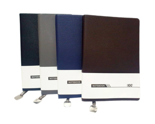 Блокнот A5 100л., клетка, ПУ, мягкая обложка, 4 цветa, 538-25 (104)