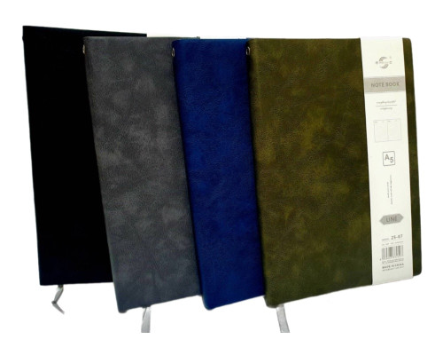 Блокнот A5 100л., клетка, ПУ, мягкая обложка, 4 цветa, 25-87 (120)