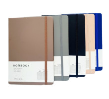 Блокнот A5 100 л. клетка, твердая обложка с резинкой, 5 цветов, 030-25 (120)