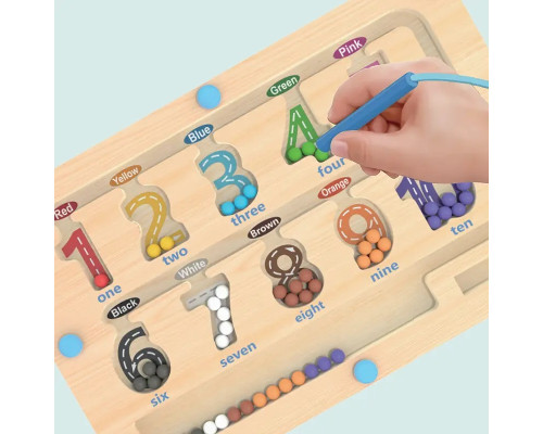 Joc educativ „Labirint Magnetic CIFRE”, lemn YLD1361 (60)