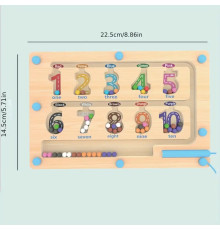 Joc educativ „Labirint Magnetic CIFRE”, lemn YLD1361 (60)