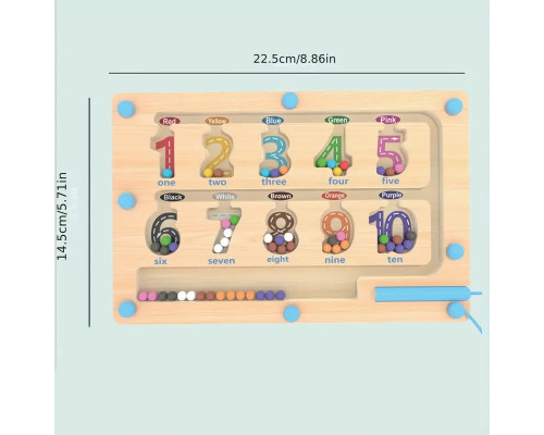 Joc educativ „Labirint Magnetic CIFRE”, lemn YLD1361 (60)